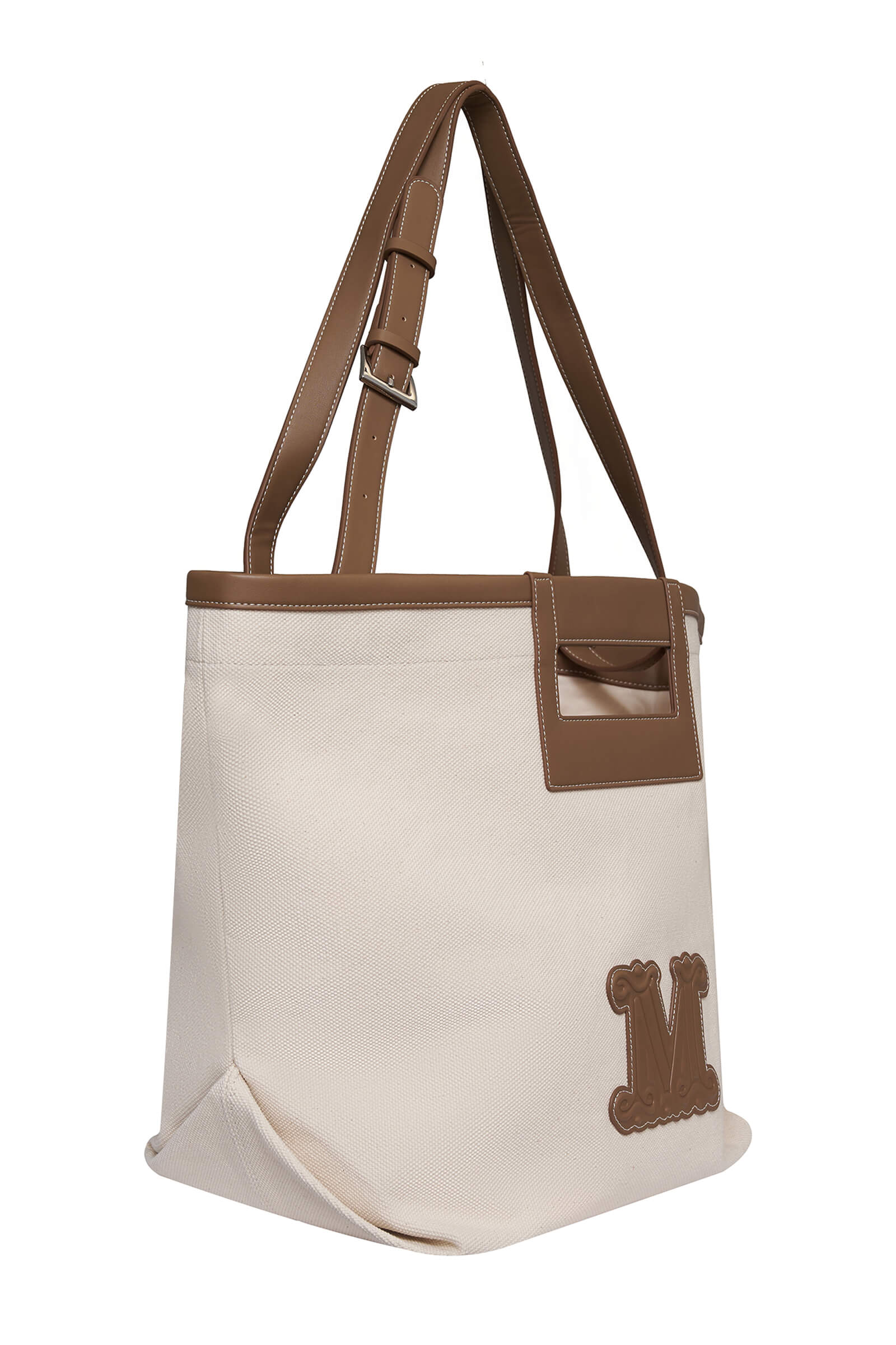 Сумка из хлопковой канвы с кожаной отделкой Бренд Max Mara
