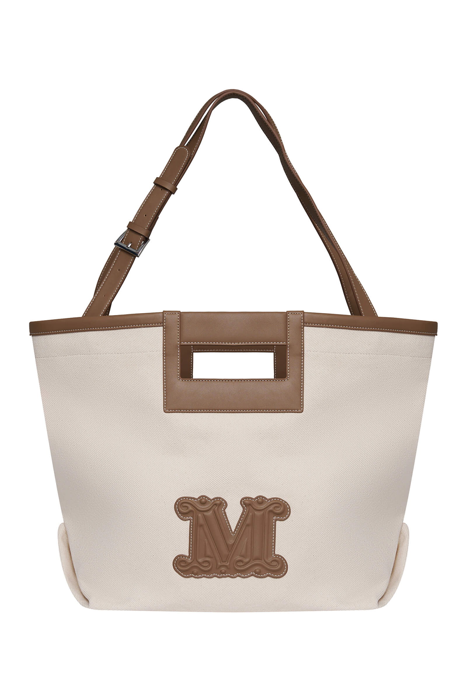 Сумка из хлопковой канвы с кожаной отделкой Бренд Max Mara
