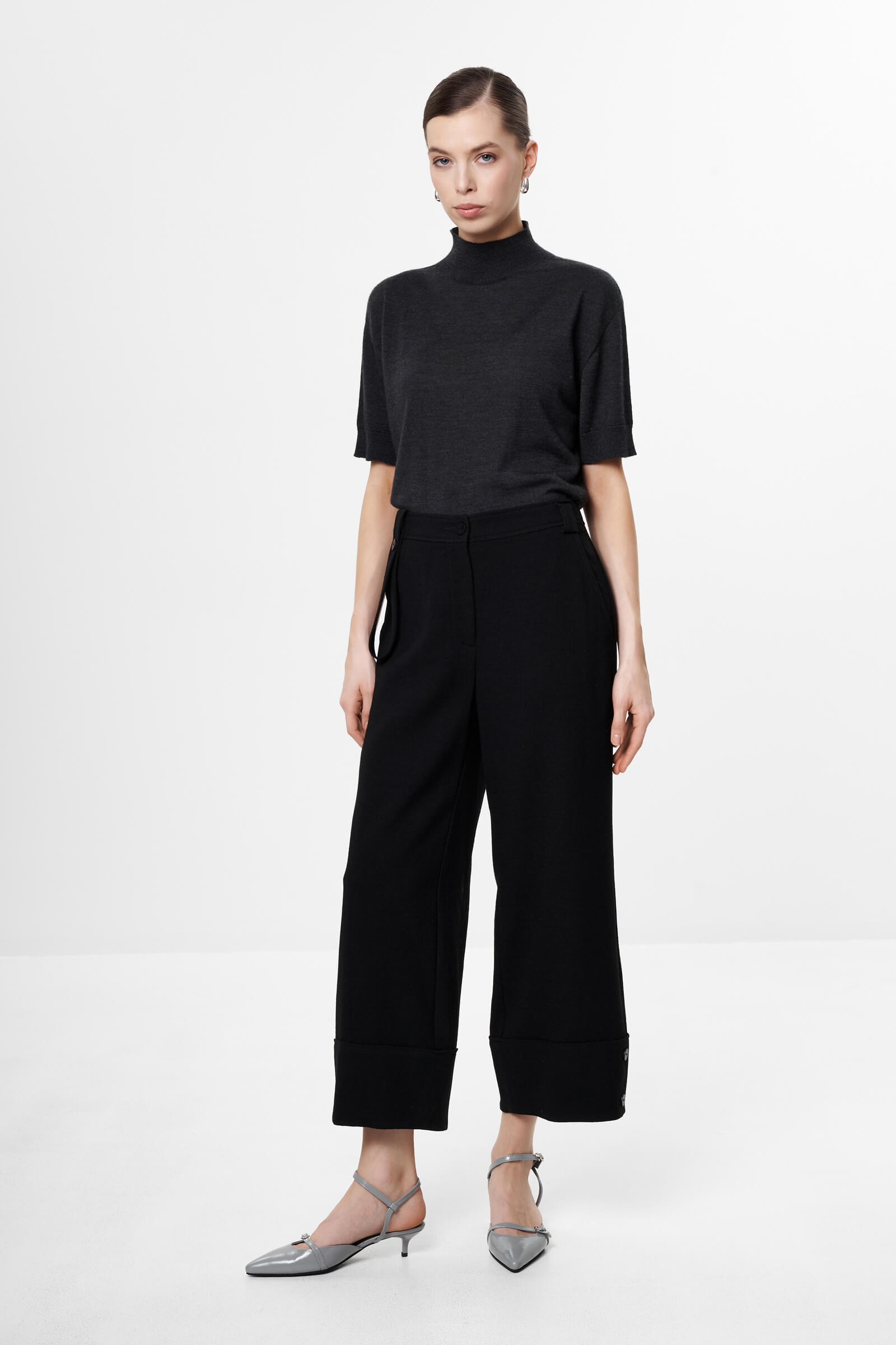 Укороченные брюки из шерсти Бренд Sarah Pacini