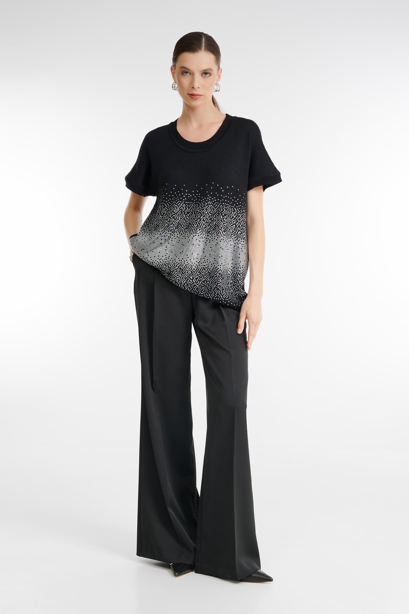 Удлиненный джемпер с коротким рукавом Бренд Daniela Drei